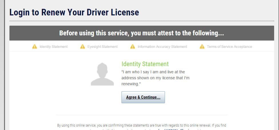 Login, Driver License Renewal and Address Change
