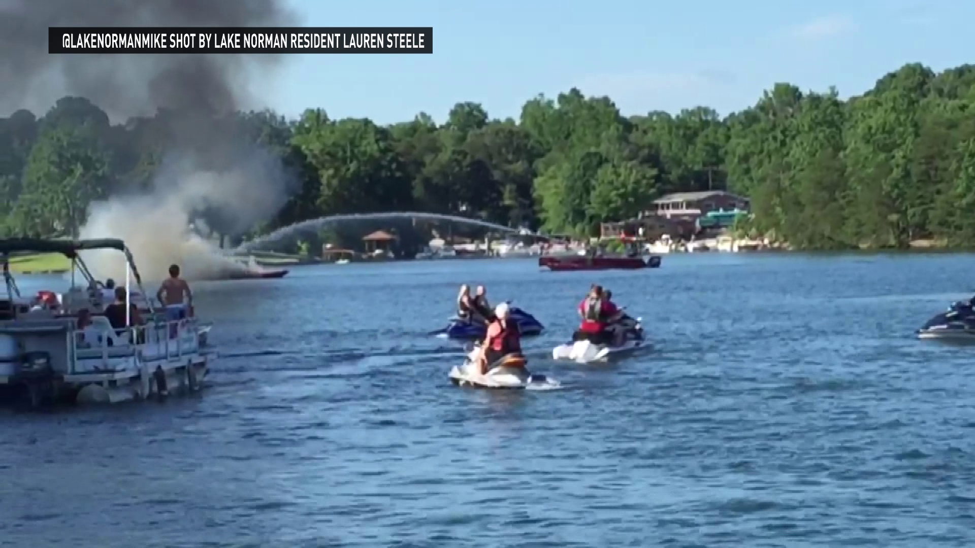 One injured after boat fire on Lake Norman