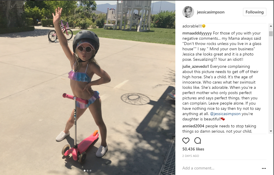 Jessica Simpson Criticized for Posting Instagram Photo of Her Daughter