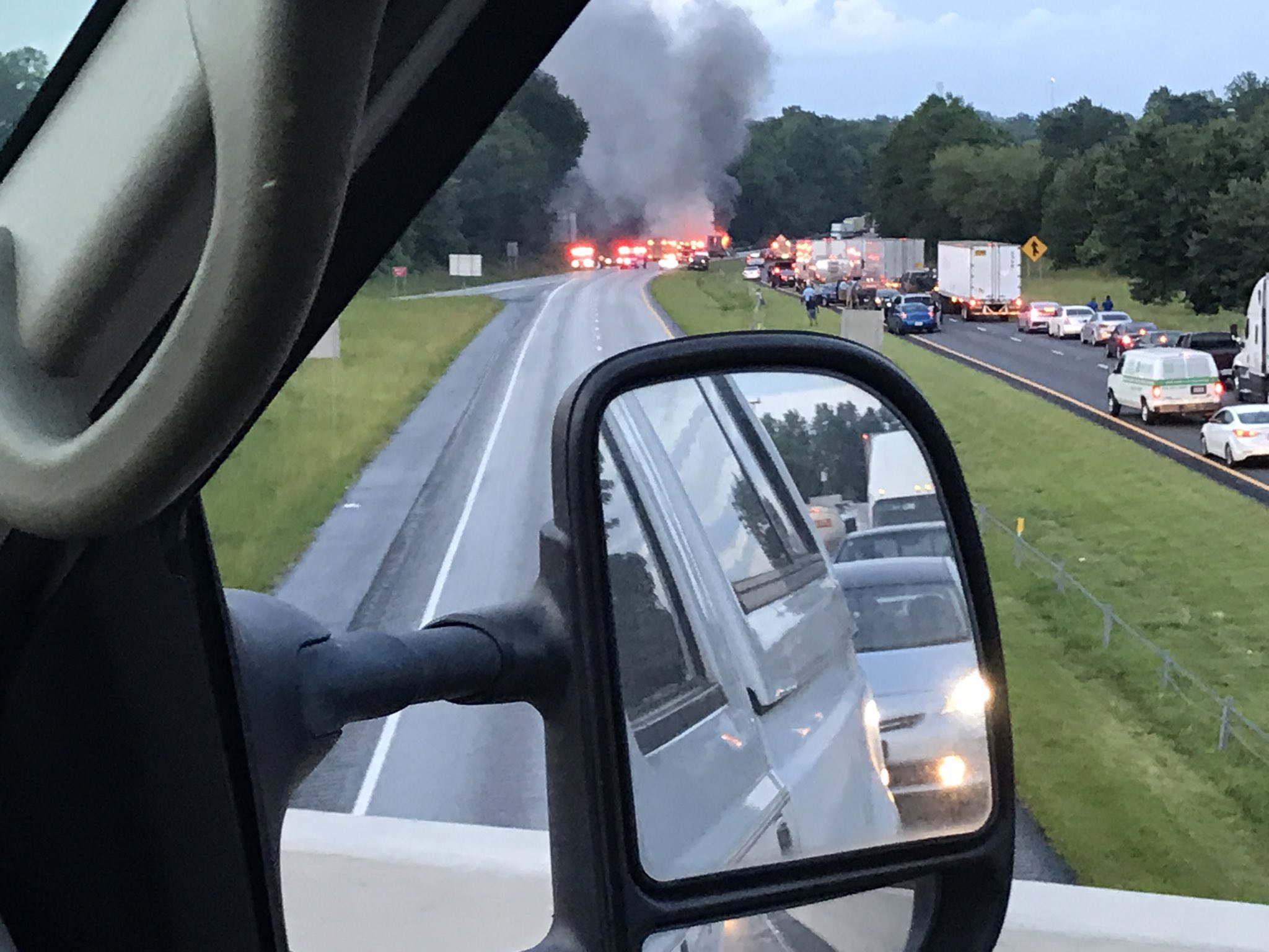 One dead in fiery tractor-trailer crash at state line | wcnc.com