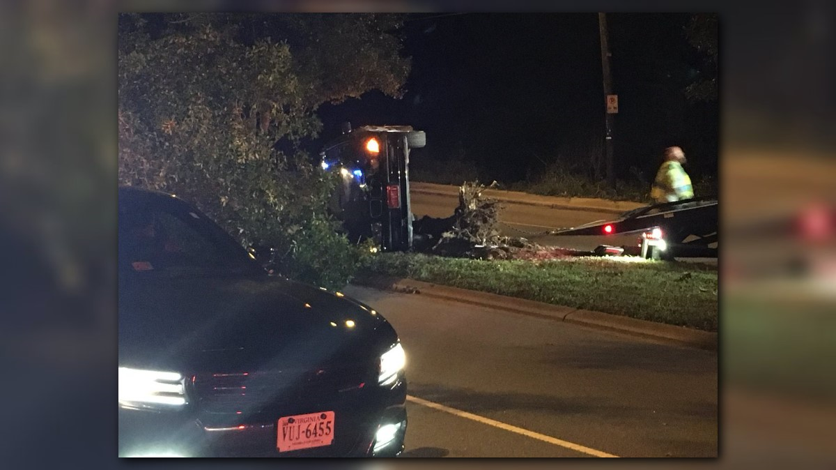 Car overturns, one person critically injured after crash into tree in ...