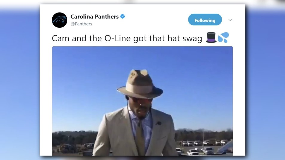 Cam Newton's old-timey straw hat is fly even by Cam Newton standards